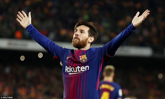 Messi là cầu thủ đầu tiên ghi 7 bàn tại El Clasico ở Nou Camp. (Nguồn: Reuters)