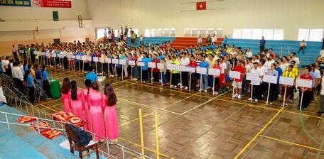Quang cảnh lễ khai mạc hội thao.
