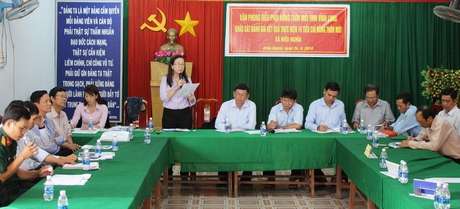 Đoàn khảo sát làm việc tại xã Hiếu Nghĩa.