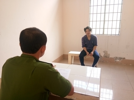Bị can Quách Hải Duy tại cơ quan công an.