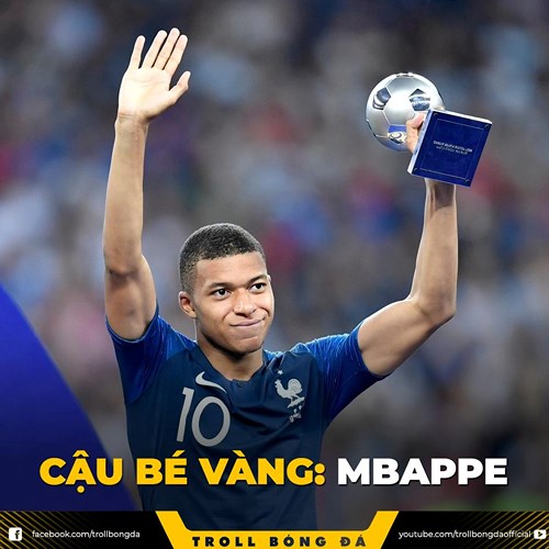 Kylian Mbappe nhận giải Cầu thủ trẻ xuất sắc nhất một cách thuyết phục.