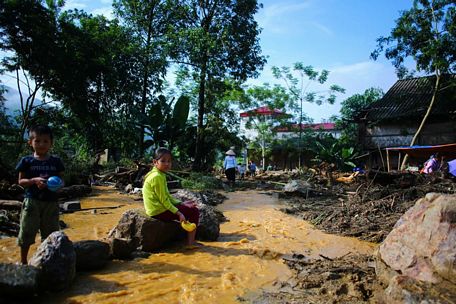 Hình ảnh tan hoang tại bản Tủ (Yên Bái) sau lũ quét. Ảnh: SƠN TÙNG