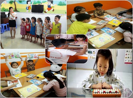 Các hoạt động của học sinh tại Trung tâm Toán trí tuệ Geniuskid Vĩnh Long.