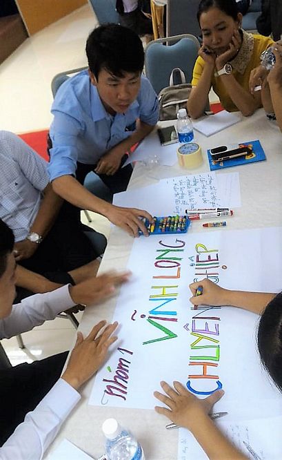 Các học viên làm bài tập, thảo luận nhóm.