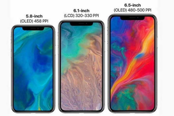 Ba iPhone mới của Apple gồm bản nâng cấp của iPhone X sử dụng màn hình OLED 5,8 inch, mẫu iPhone X Plus với màn hình OLED kích thước 6,5 inch và một chiếc iPhone 6,1 inch trang bị màn hình LCD.