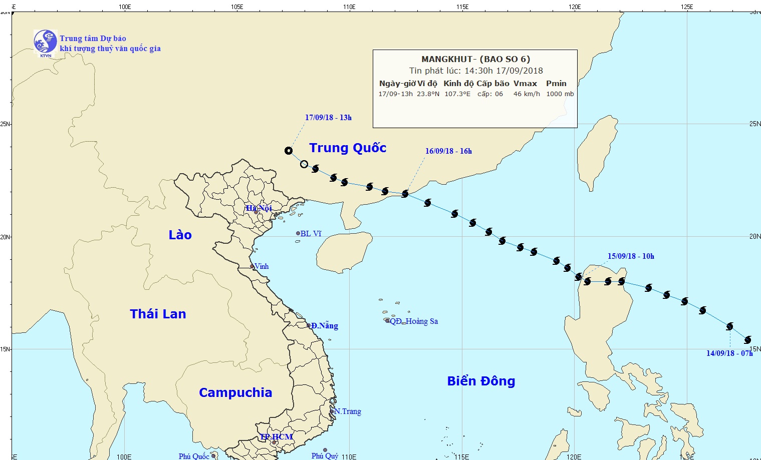 Bão số 6 tan trên đất liền Trung Quốc.