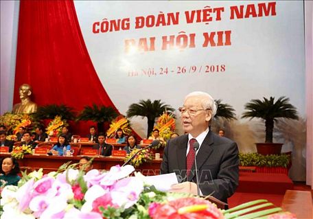 Tổng Bí thư Nguyễn Phú Trọng phát biểu chỉ đạo đại hội. Ảnh: Trí Dũng/TTXVN