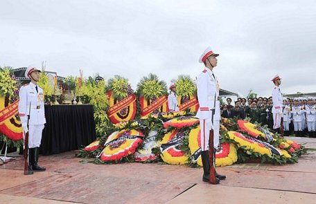 Mộ Chủ tịch nước Trần Đại Quang tại quê hương - xã Quang Thiện, huyện Kim Sơn, tỉnh Ninh Bình. (Ảnh: Nhan Sáng/TTXVN)