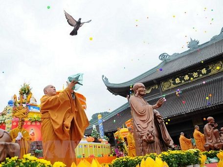 Đây là lần thứ ba Giáo hội Phật giáo Việt Nam đăng cai tổ chức Đại lễ Vesak Liên hợp quốc. (Ảnh chỉ mang tính minh họa: TTXVN)