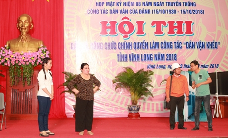 Một tiểu phẩm tại hội thi cán bộ, công chức khối chính quyền làm công tác “Dân vận khéo” năm 2018.