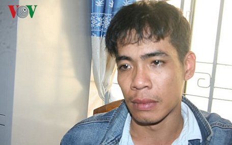 Đối tượng Trần Minh Hoàng tại cơ quan Công an