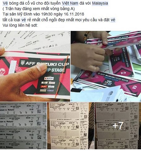 Vé được rao bán trên mạng xã hội ngay sau khi vé qua đường công văn được trao cho người mua thành công.