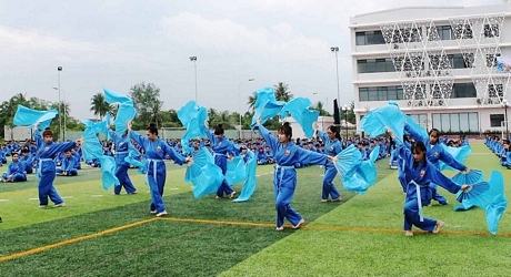 Tiết mục biểu diễn của đội võ nhạc vovinam.