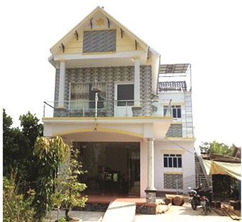 Căn nhà chung ở homestay của ông Bé Tư