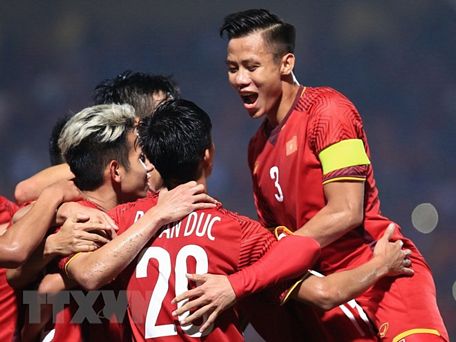 Tuyển Việt Nam thắng đậm trước thềm Asian Cup 2019. (Ảnh: Trọng Đạt/TTXVN)