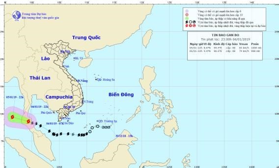 Vị trí và đường đi của cơn bão. (Nguồn: nchmf.gov.vn)