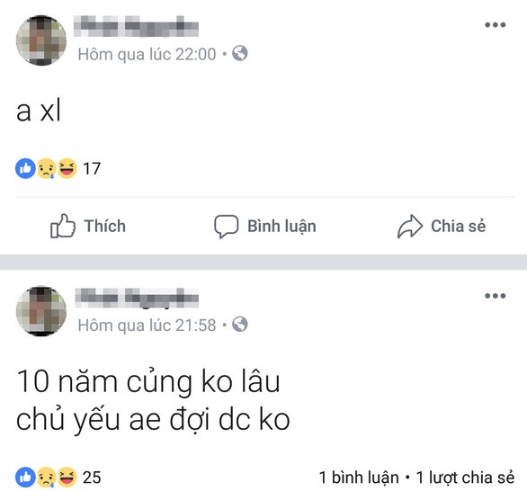 Sau khi đâm chết người, P. lên mạng hứa hẹn 10 năm sau sẽ về - Ảnh: Facebook N.T.P.