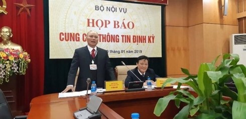 Bộ Nội vụ họp báo cung cấp thông tin định kỳ. (Ảnh: PLo)