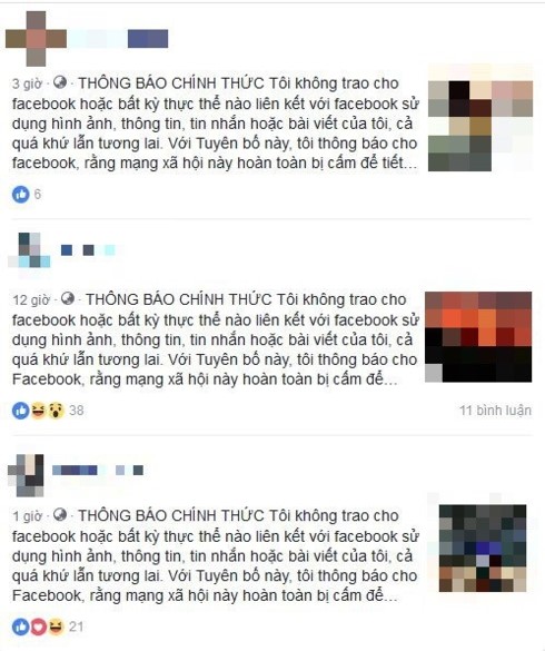 Thông báo được đăng tải lại với tốc độ chóng mặt.