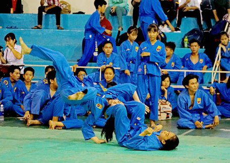Các võ sinh tham gia kỳ thi.