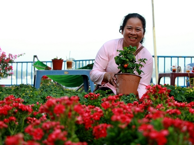 Dù vậy, họ vẫn không ngớt nụ cười trên môi chào mời khách mua hoa.