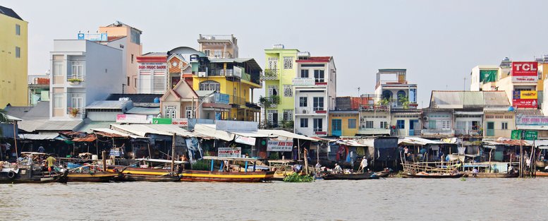 Chợ Trà Ôn đang ngày càng phát triển với cuộc sống sung túc.