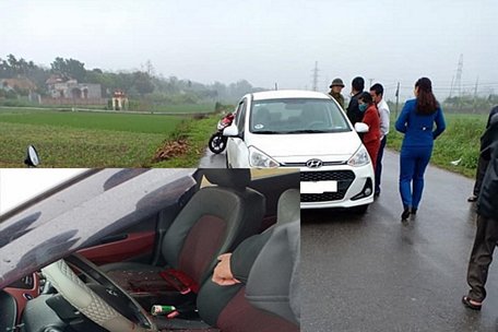Hiện trường vụ mâu thuẫn tình cảm, nam thanh niên chặn đầu xe, sát hại nữ tài xế taxi. Ảnh: NL.