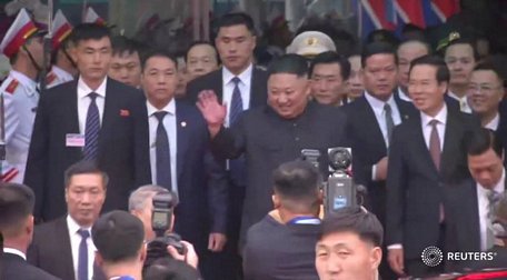 Nhà lãnh đạo Kim Jong-un đến Việt Nam. Ảnh Reuters