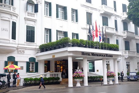Khách sạn Metropole Hà Nội - nơi sẽ diễn ra hội nghị thượng đỉnh Mỹ - Triều, sáng 27/2. Ảnh: BÙI NGỌC HÀ