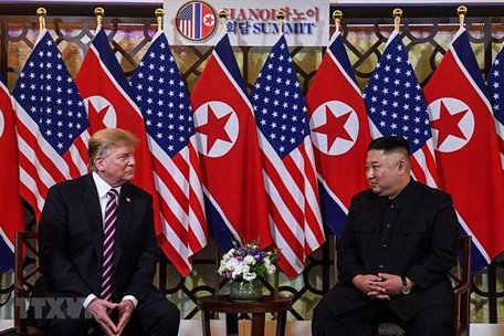 Tổng thống Mỹ Donald Trump và Chủ tịch Triều Tiên Kim Jong-un. Ảnh: TTXVN.