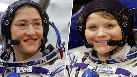 Hai nhà du hành Christina Koch và Anne McClain. (Nguồn: AP)