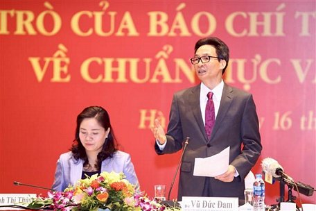 Phó thủ tướng Vũ Đức Đam phát biểu. Ảnh: Minh Quyết/TTXVN