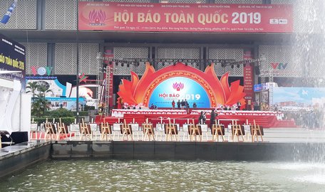 Toàn cảnh Hội báo toàn quốc tại Bảo tàng Hà Nội.