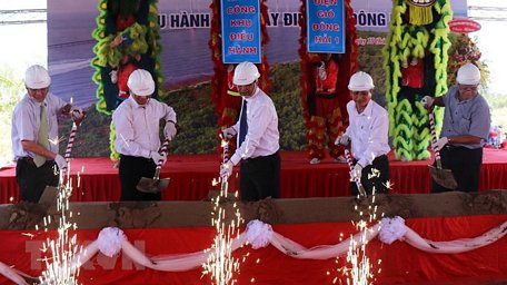 Lễ khởi công Khu điều hành Nhà máy điện gió Đông Hải 1. (Ảnh: Huỳnh Sử/TTXVN)