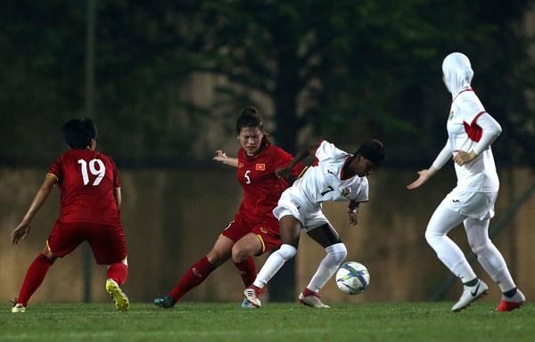 U19 nữ Việt Nam trong trận gặp Jordan. (Nguồn:vff.org.vn)