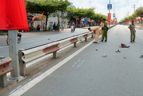 Hiện trường vụ tai nạn giao thông.