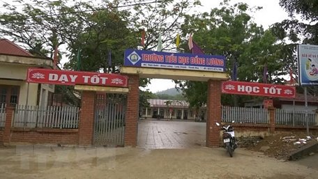 Trường Tiểu học Đồng Lương (Lang Chánh) - nơi xảy ra vụ việc đau lòng. (Ảnh: Khiếu Tư/TTXVN)
