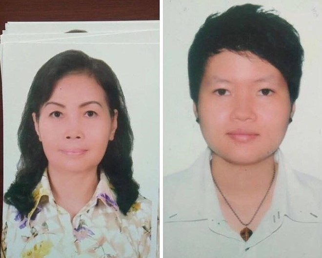 Chân dung hai người phụ nữ công an đang truy tìm.