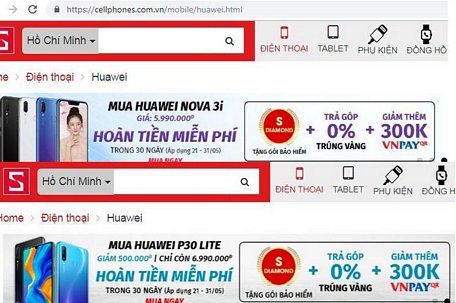  Cellphones đưa nhiều chương ưu đãi để bán điện thoại Huawei.