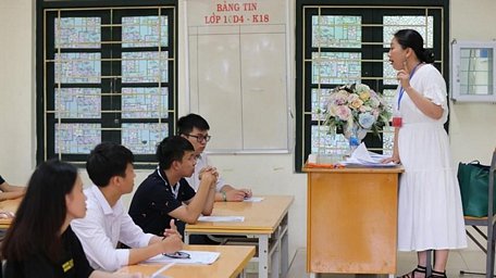 Thí sinh dự thi Trung học phổ thông quốc gia 2019. (Ảnh: Phạm Mai/Vietnam+)