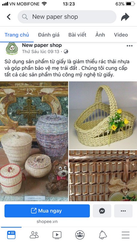 Một trang bán hàng online của phụ nữ Vĩnh Long. 