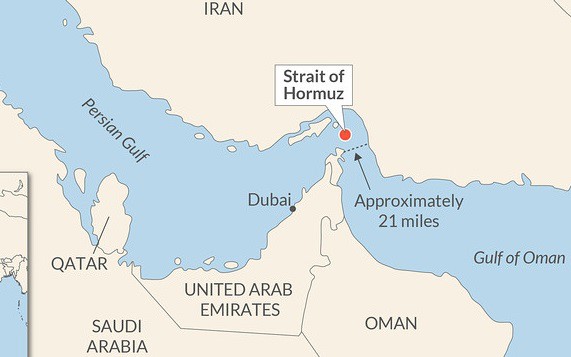 Địa điểm eo biển Hormuz. Ảnh: Market Watch.