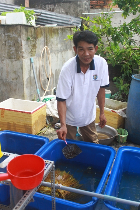 Trương Minh Trung (TX Bình Minh) luôn tất bật với các “dự án” nông nghiệp tận dụng phế phẩm, tạo quy trình “khép kín”.