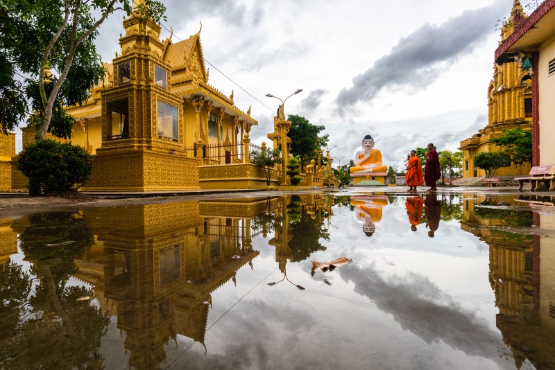 Phật ngồi - tượng Phật ngồi nổi tiếng của Chùa SereyVongsa, Bạc Liêu. (Ảnh: JIMMY HOÀI - HÀ NỘI)