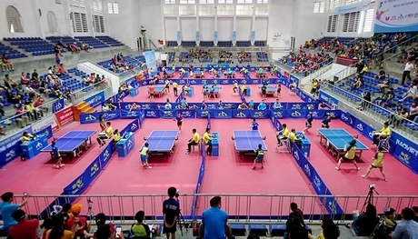Quang cảnh các VĐV tranh tài tài giải.