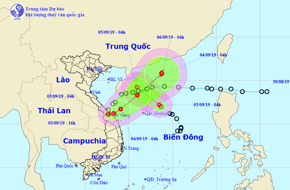  Đường đi và vị trí của hai áp thấp nhiệt đới. (Nguồn: nchmf.gov.vn)