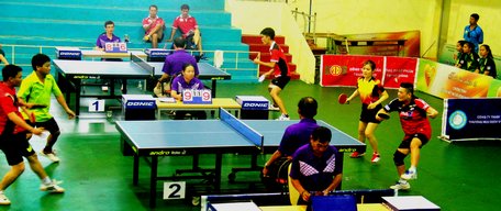 Một số hình ảnh thi đấu nội dung đồng đội Giải Giải Bóng bàn Vĩnh Long mở rộng 2019- Cúp Donic