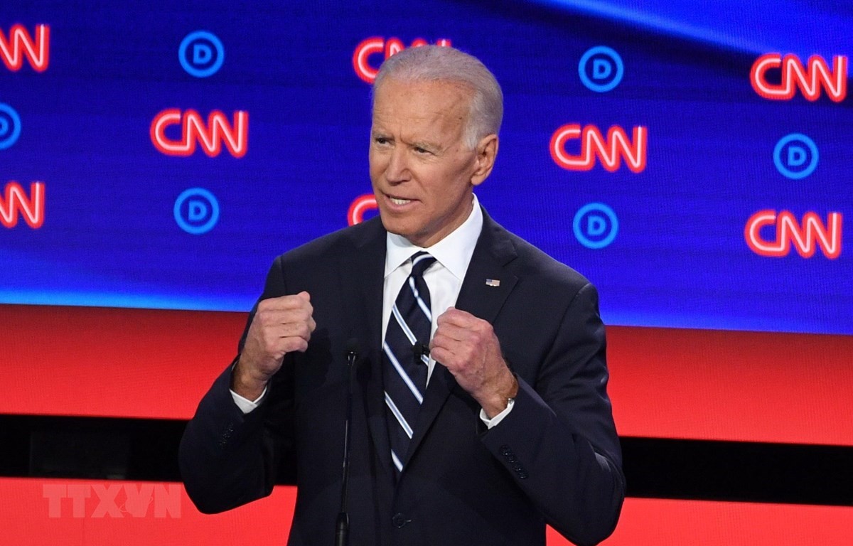 Cựu Phó Tổng thống Mỹ Joe Biden trong cuộc tranh luận trực tiếp với các ứng viên Tổng thống ở Detroit, Michigan ngày 31/7/2019. (Ảnh: AFP/TTXVN)