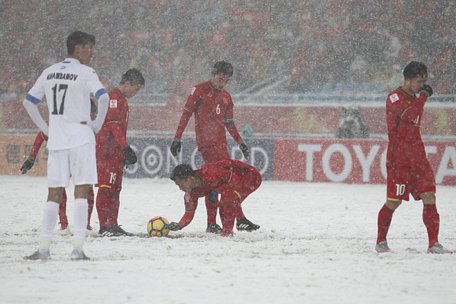 Hình ảnh các cầu thủ U23 Việt Nam ở VCK U23 châu Á tại Thường Châu đầu năm 2018