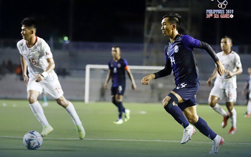 U22 Campuchia bị chủ nhà Philippines cầm hòa đáng tiếc ngày ra quân SEA Games 30. (Ảnh: Camsport). 